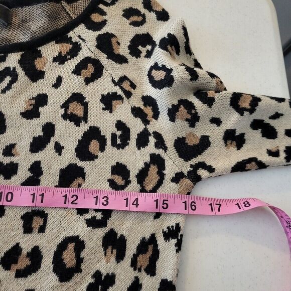 Velvet Graham & Spencer Cashmere Leopard Print Sweater Dress Size Small Tan Luxe - Picture 7 of 9
